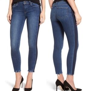 Paige Hoxton Side Stripes Raw hem Ankle Jeans Size 29 in Blue Color